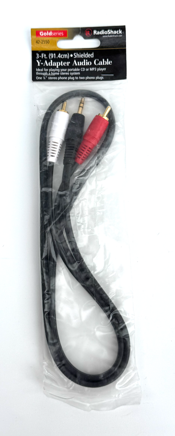 RadioShack Gold Series Y-Adapter Audio Cable (42-2550) NOS