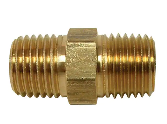 Everbilt 1/2 in. x Close MIP Brass Hex Nipple Fitting (764 097) (LFA-833)