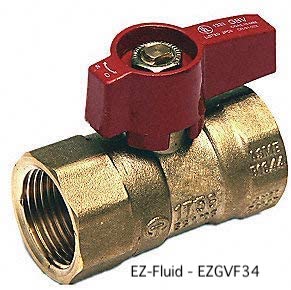 EZ-Fluid 3/4″ FIP X 3/4″ FIP Brass Gas Shut-Off Valve (EZGVF34)