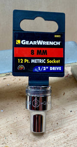 GearWrench 8mm Individual Socket [1/2" drive - 12 point] (80805)