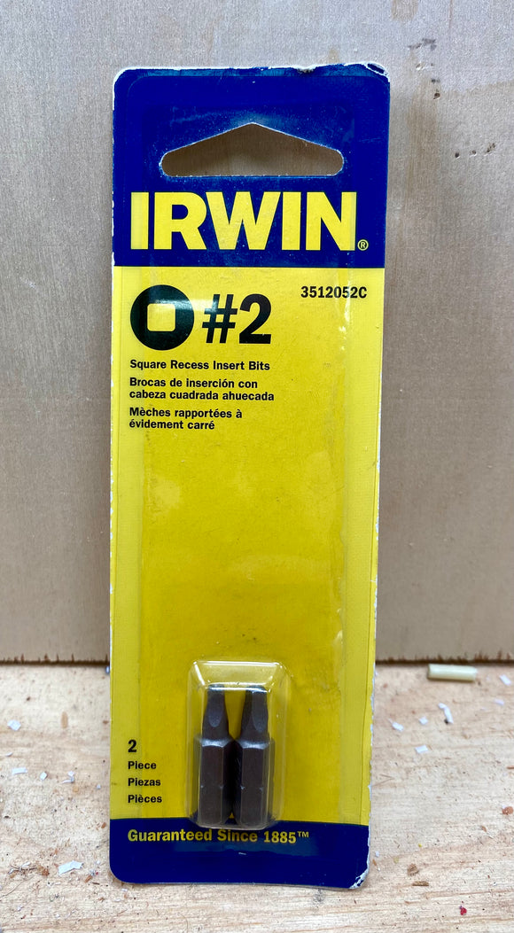 Irwin SQ2 / Square #2 Recess (2-pack) Drive Bits (3512052C)